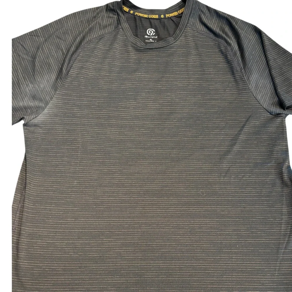 Champion C9 Power Core Mens XL Black Striped Performance T-Shirt 041-02-7117 - Picture 2 of 8